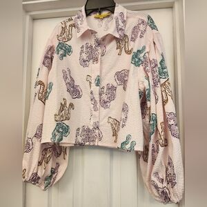 Circus NY seersucker bottom down shirt